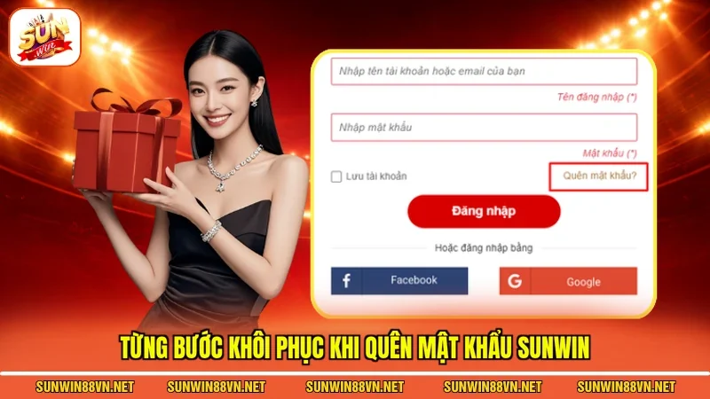 Từng bước khôi phục khi quên mật khẩu Sunwin